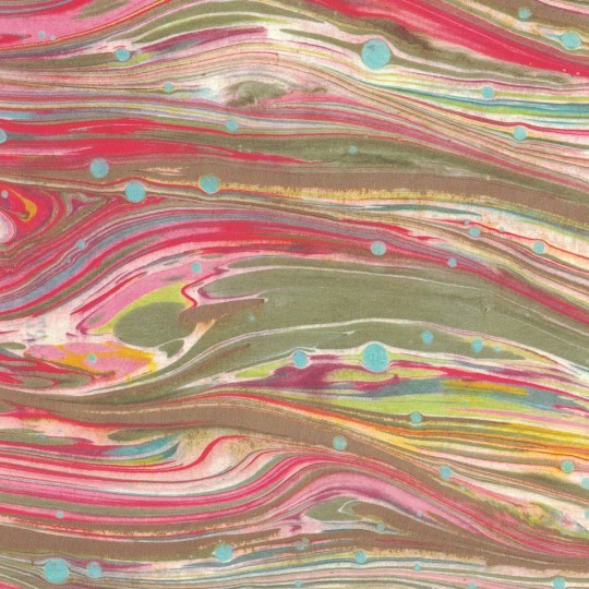 Multi-colored Marbled Stone Swirl Print Italian Paper ~ Tassotti